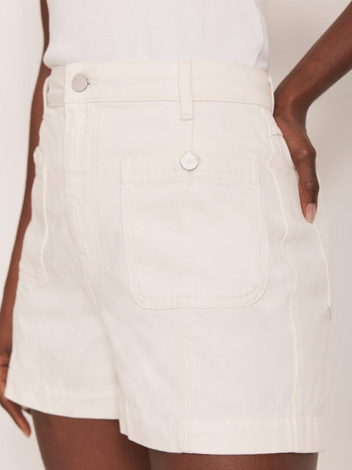 Product image 6 of 7, which shows Mint Velvet Square Pocket Shorts, White, 6