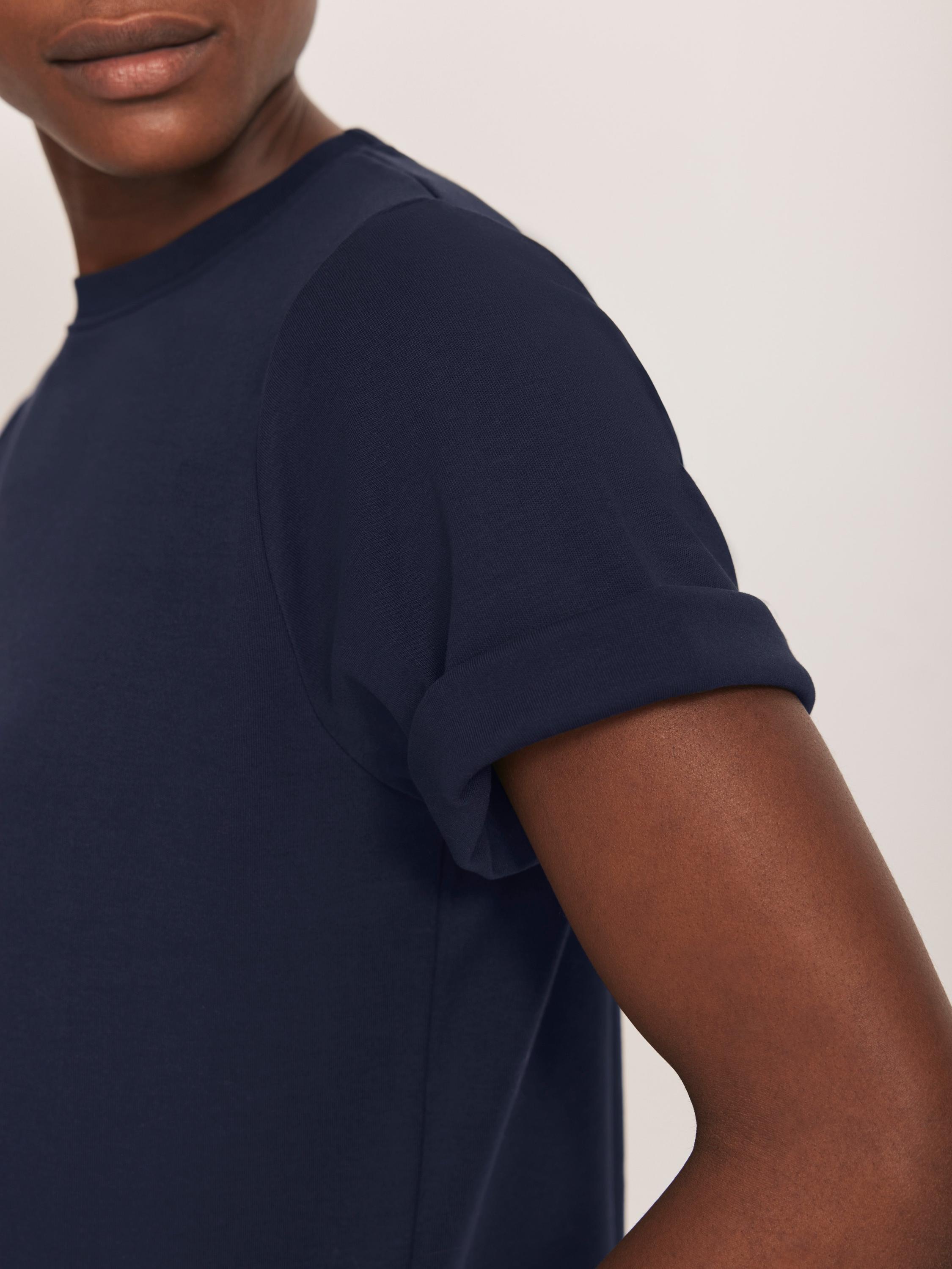 Product image 3 of 7, which shows Mint Velvet Ultimate Round Neck T-Shirt, Blue Navy, L