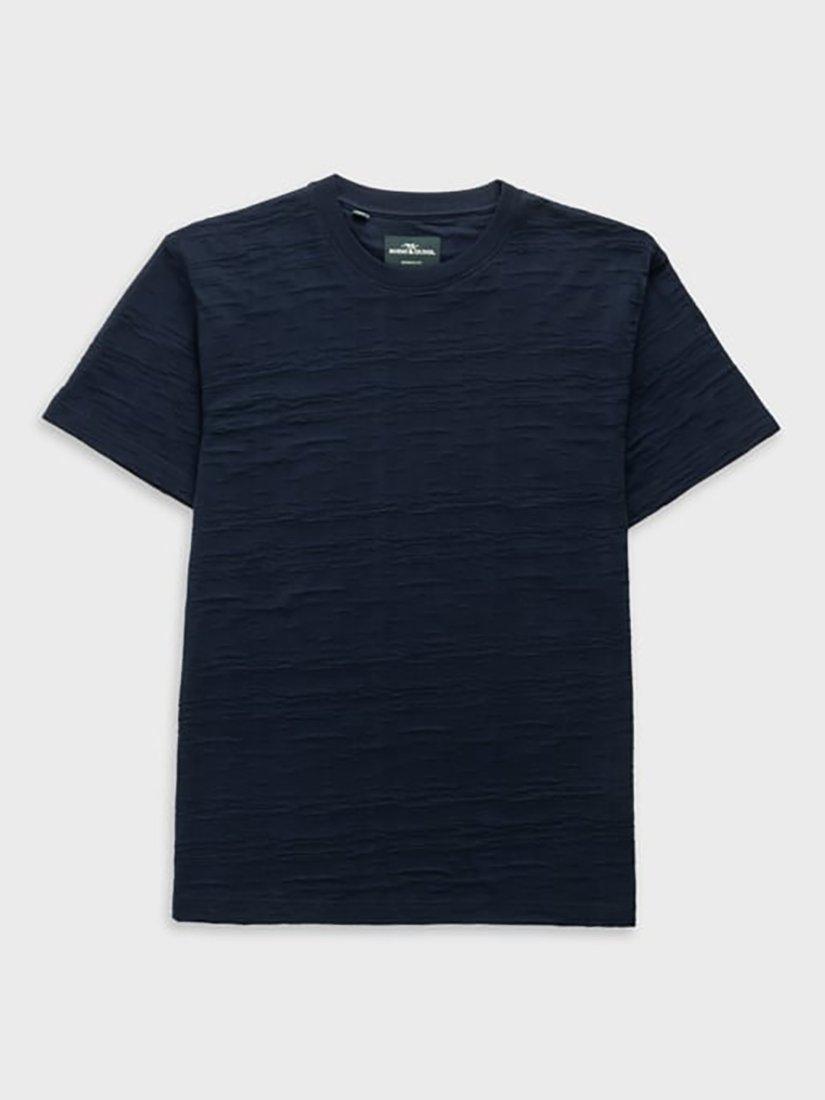 Product image 4 of 6, which shows Rodd & Gunn Leith Valley Cotton Slim Fit Abstract T-Shirt, Navy, XS