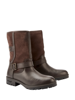 Dubarry Leopards Town Leather Ankle Boots, Brown - view 2, Brown