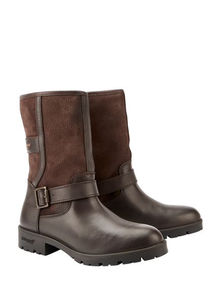 Dubarry Leopards Town Leather Ankle Boots, Brown - view 2, Brown