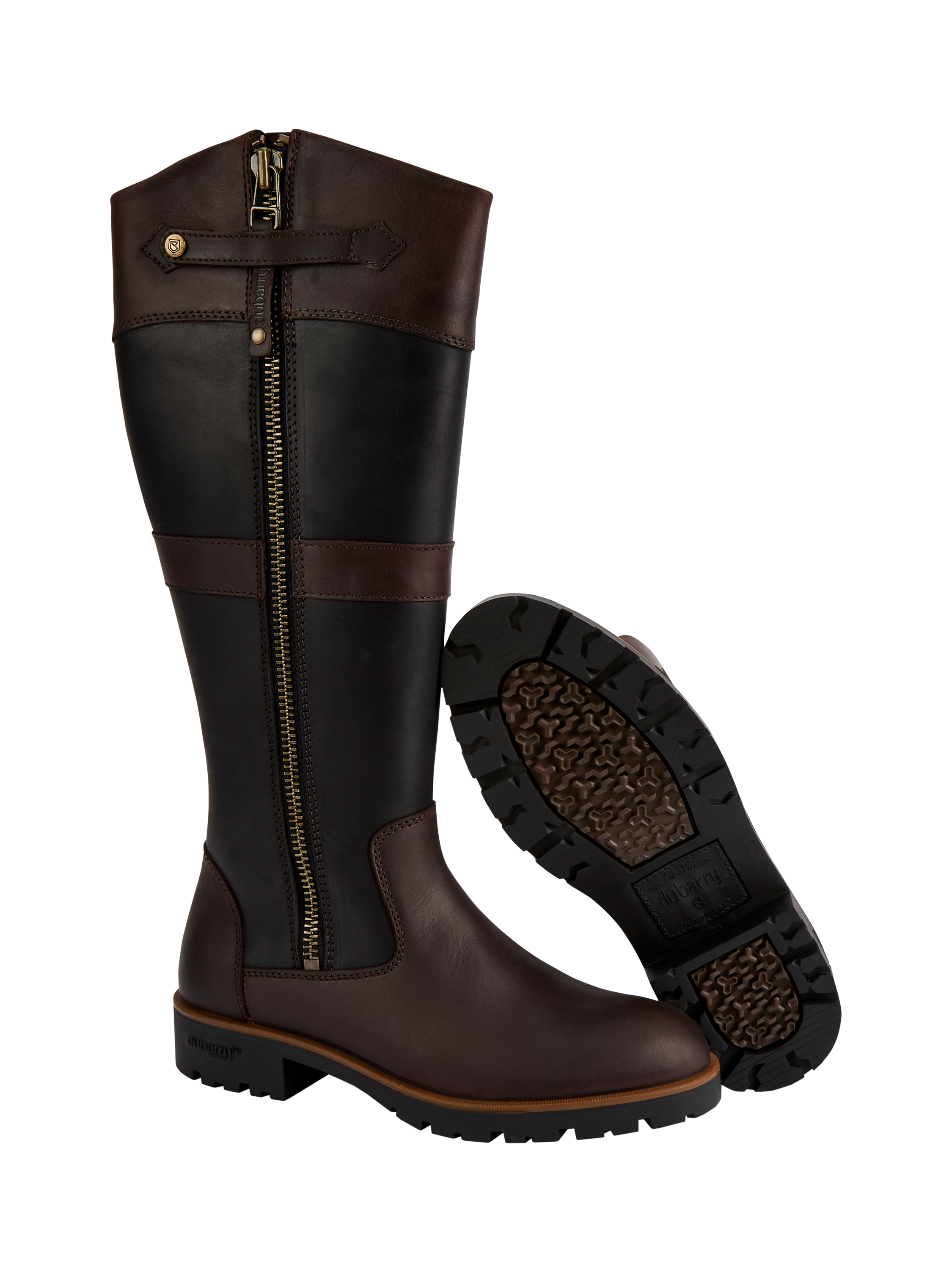 Product image 5 of 6, which shows Dubarry Roundstone Leather Knee High Boots, Black/Brown, 4