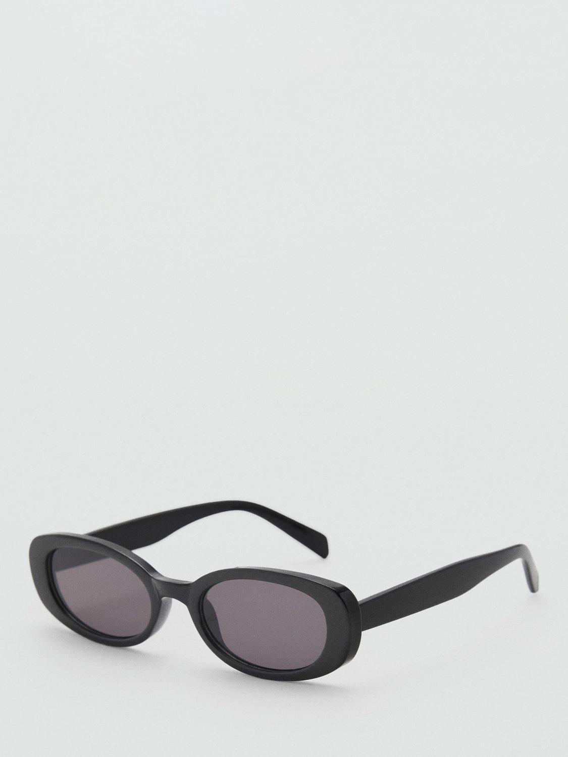 Product image 2 of 4, which shows Mango Marli Women's Oval Sunglasses, Black, One Size
