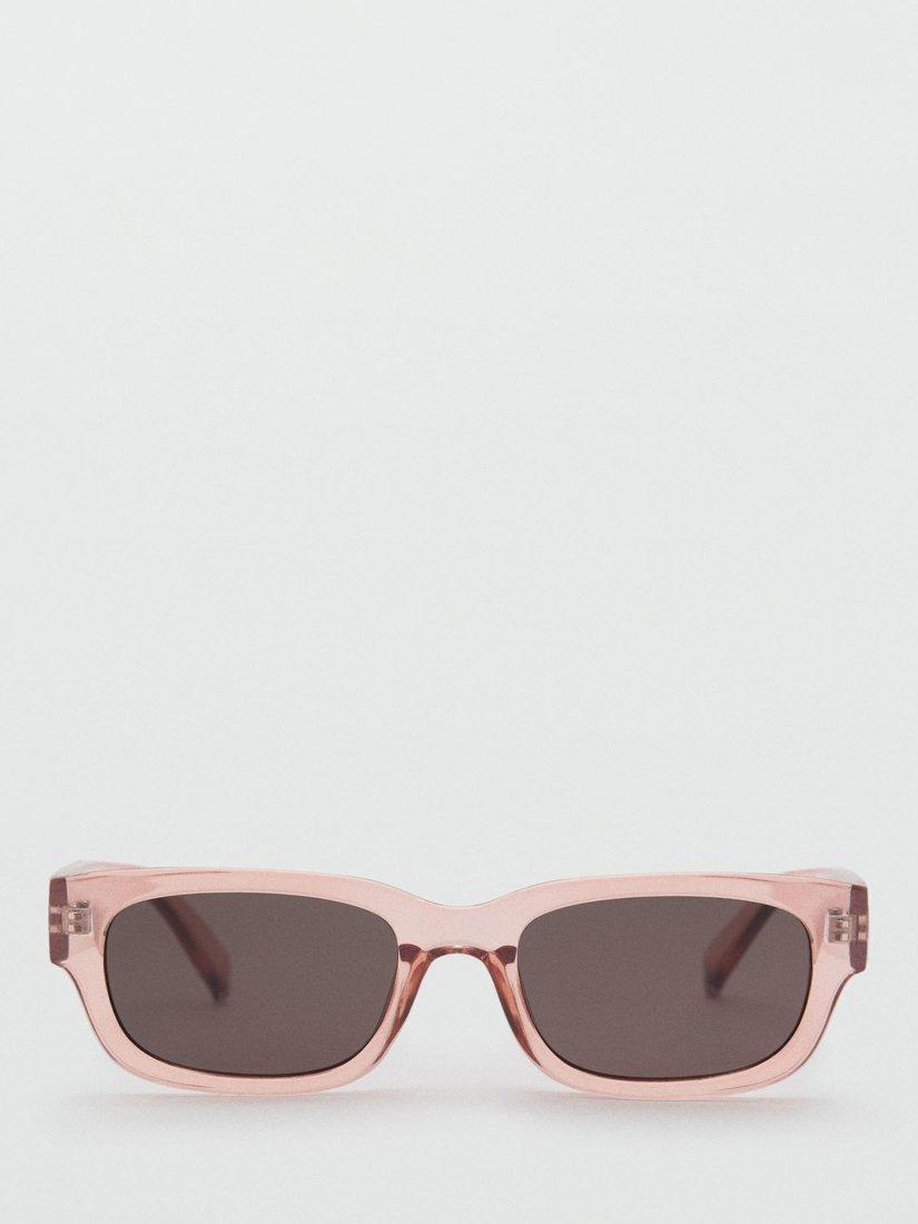 Mango Margarit Women's Rectangular Sunglasses, Pastel Orange, One Size