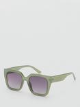 Mango Monique Women's Square Sunglasses, Green