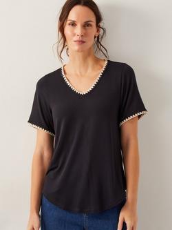 Monsoon Tilly Jersey T-Shirt, Black, Black