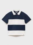 Mango Kids' Peter Striped Polo Shirt, Navy