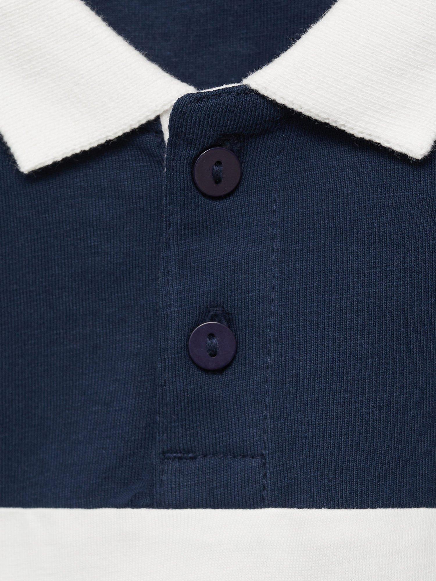 Product image 4 of 4, which shows Mango Kids' Peter Striped Polo Shirt, Navy, 18-24 months