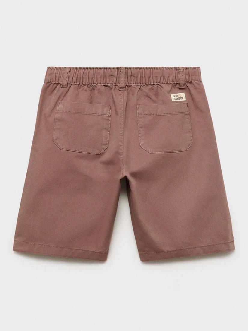 Product image 4 of 4, which shows Mango Kids' Aruba Chino Shorts, Dark Red, 13-14 years