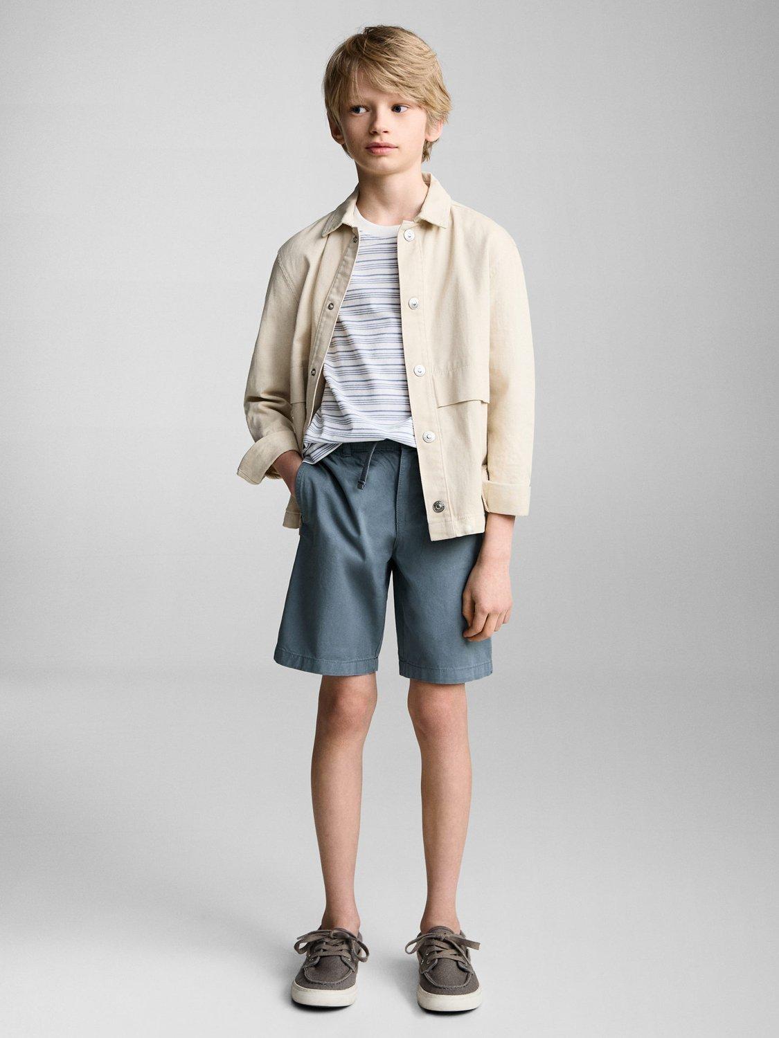 Product image 2 of 4, which shows Mango Kids' Aruba Chino Shorts, Medium Blue, 13-14 years