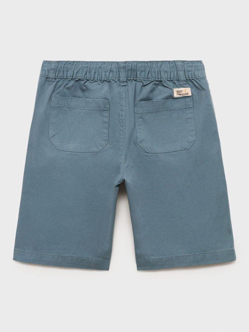 Product image 4 of 4, which shows Mango Kids' Aruba Chino Shorts, Medium Blue, 13-14 years