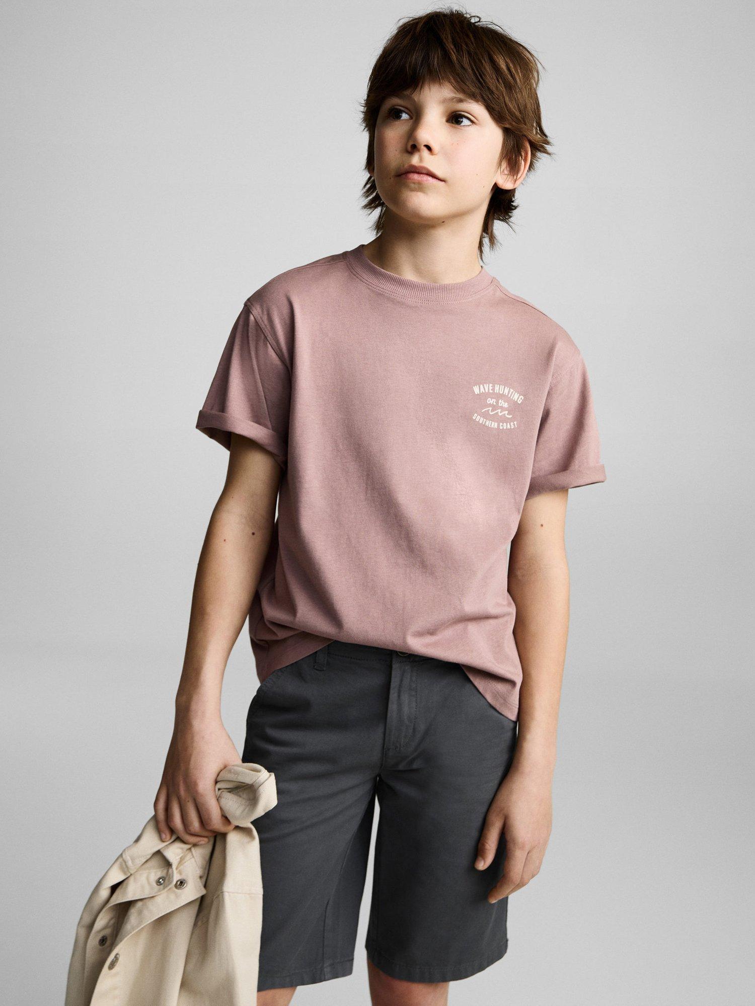 Mango Kids' Belice Chino Shorts, Charcoal