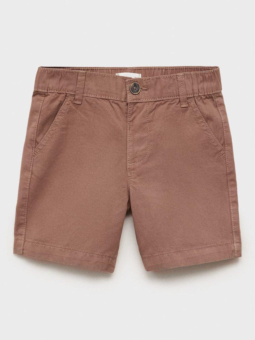 Product image 1 of 4, which shows Mango Kids' Belice Chino Shorts, Medium Orange, 9-12 months