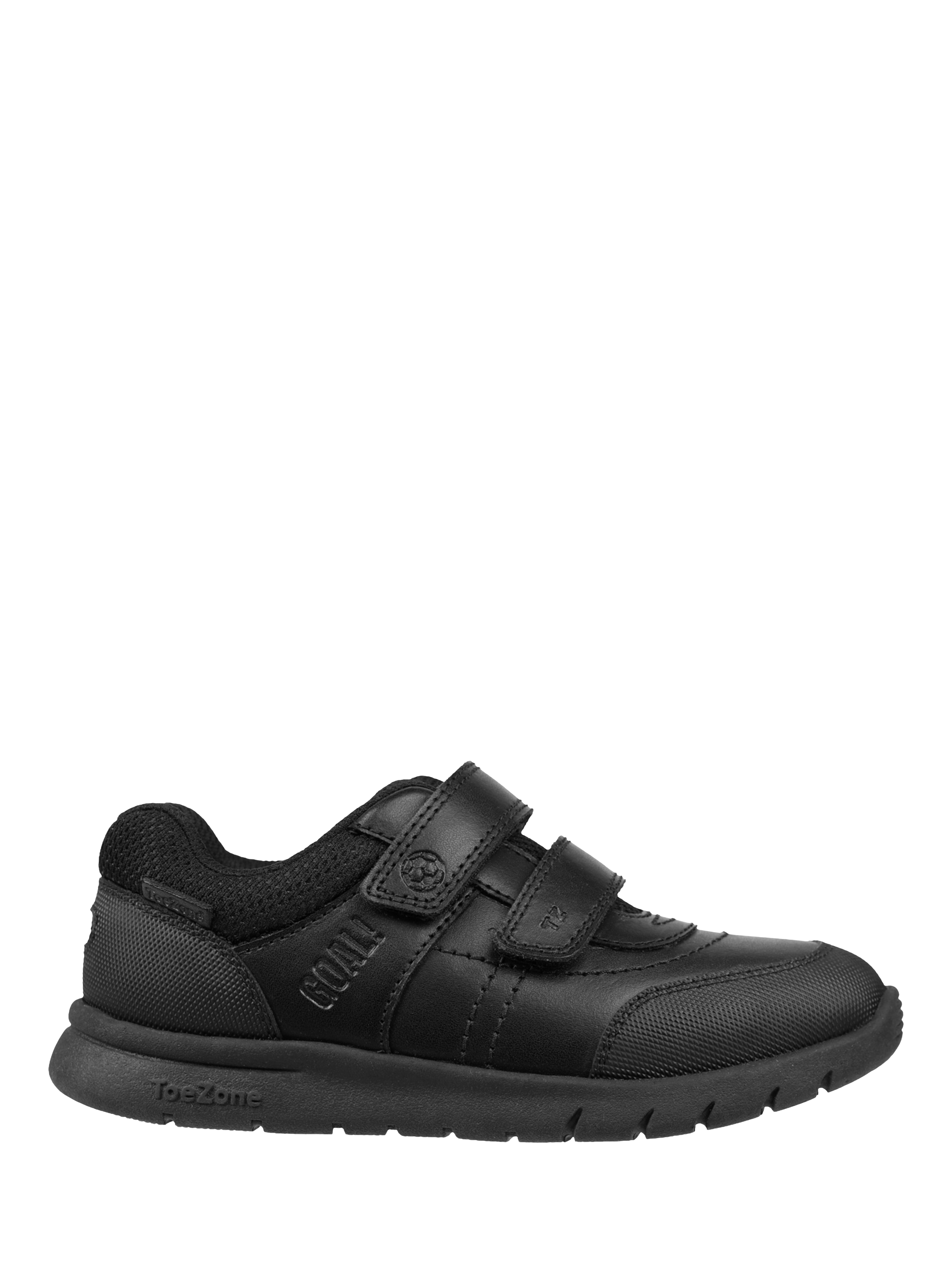 Product image 1 of 8, which shows ToeZone Kids' Strike Leather Football School Shoes, Black Black, 8 Jnr