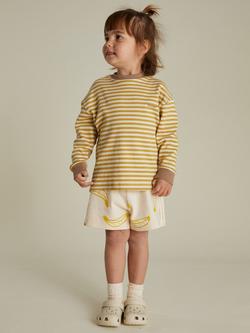 Claude & Co Kids' Jamie Striped Honey Long Sleeve T-Shirt, Cream/Mustard, Cream/Mustard