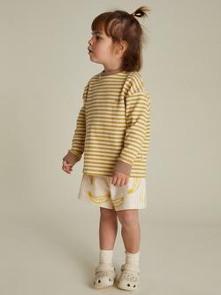 Claude & Co Kids' Jamie Striped Honey Long Sleeve T-Shirt, Cream/Mustard - view 2, Cream/Mustard