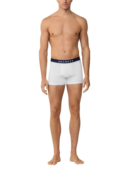 Hackett London Cotton Blend Trunks, Pack of 3, White