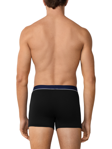 Hackett London Stretch Cotton Logo Waistband Trunks, Pack of 3, Black - view 2, Black