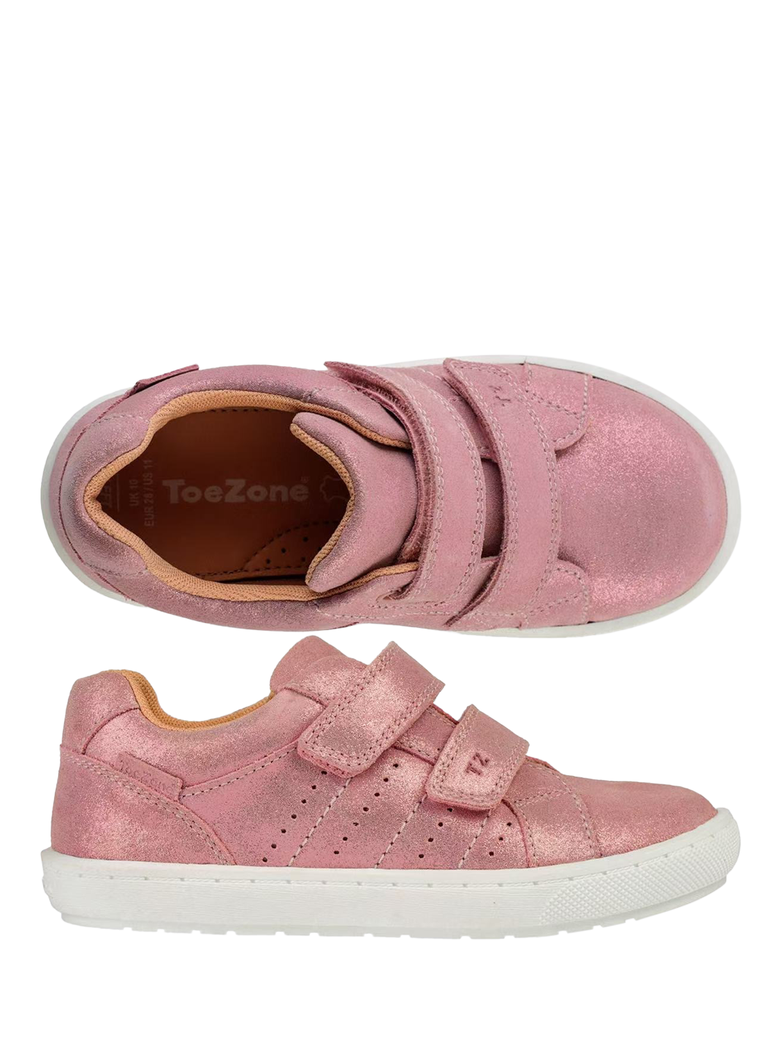 Product image 2 of 9, which shows ToeZone Kids' Brooke Trainers, Pink, 4 Jnr