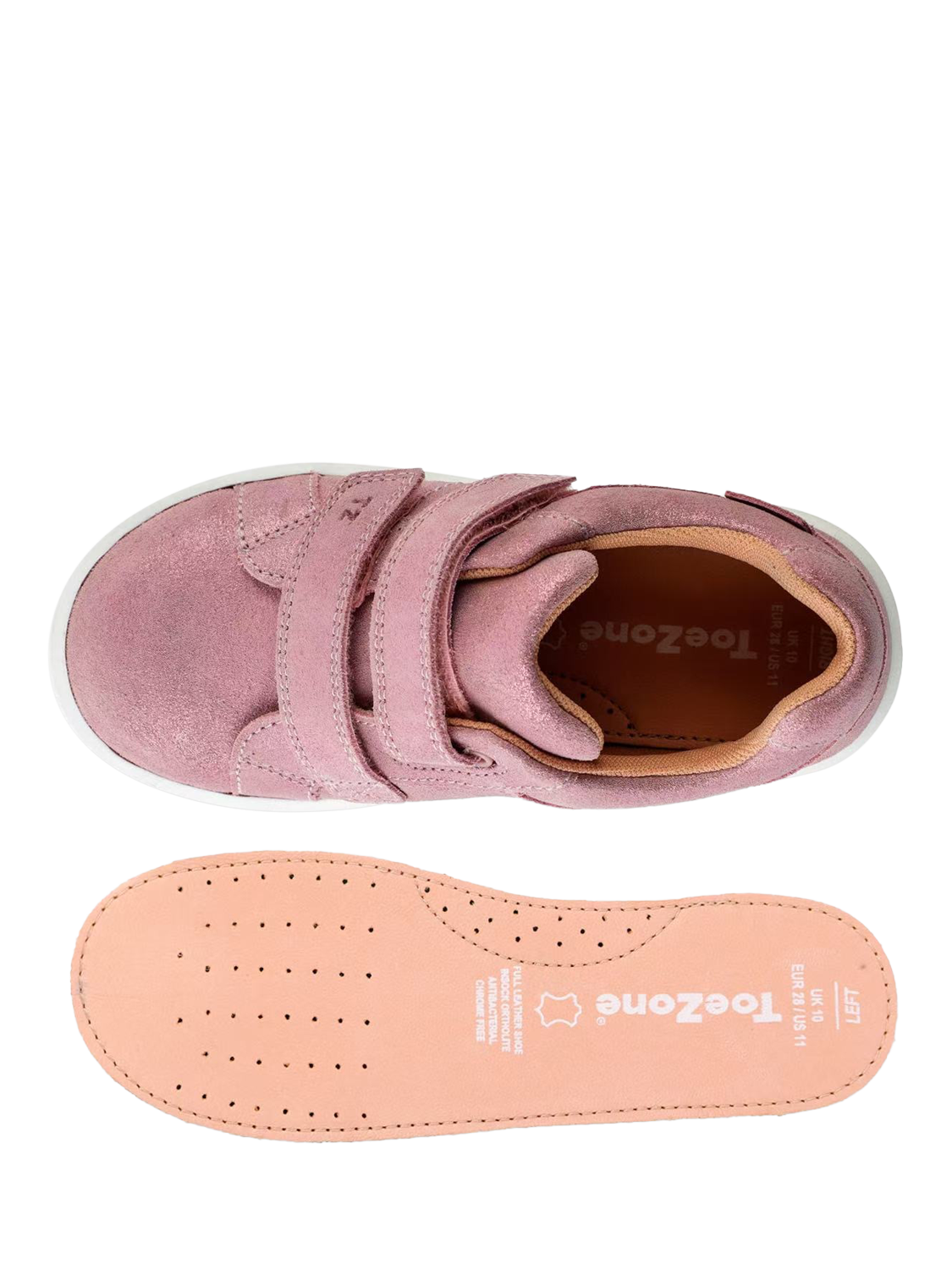 Product image 3 of 9, which shows ToeZone Kids' Brooke Trainers, Pink, 4 Jnr