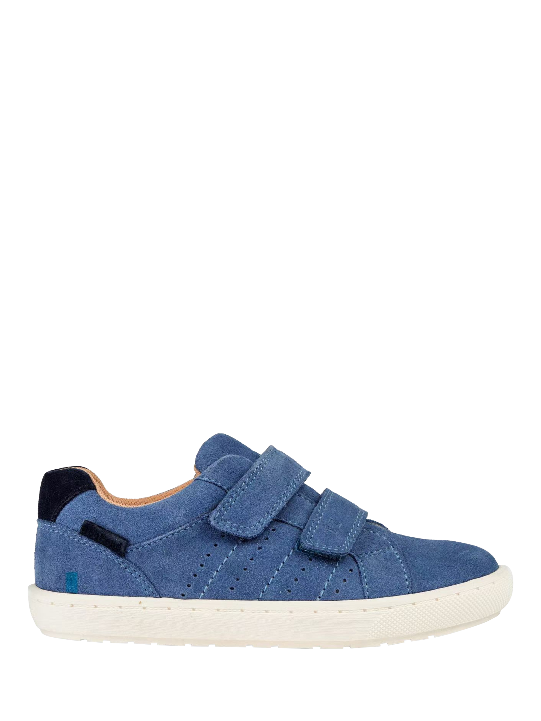 Product image 1 of 9, which shows ToeZone Kids' Eden Suede Trainers, Cobalt, 4 Jnr