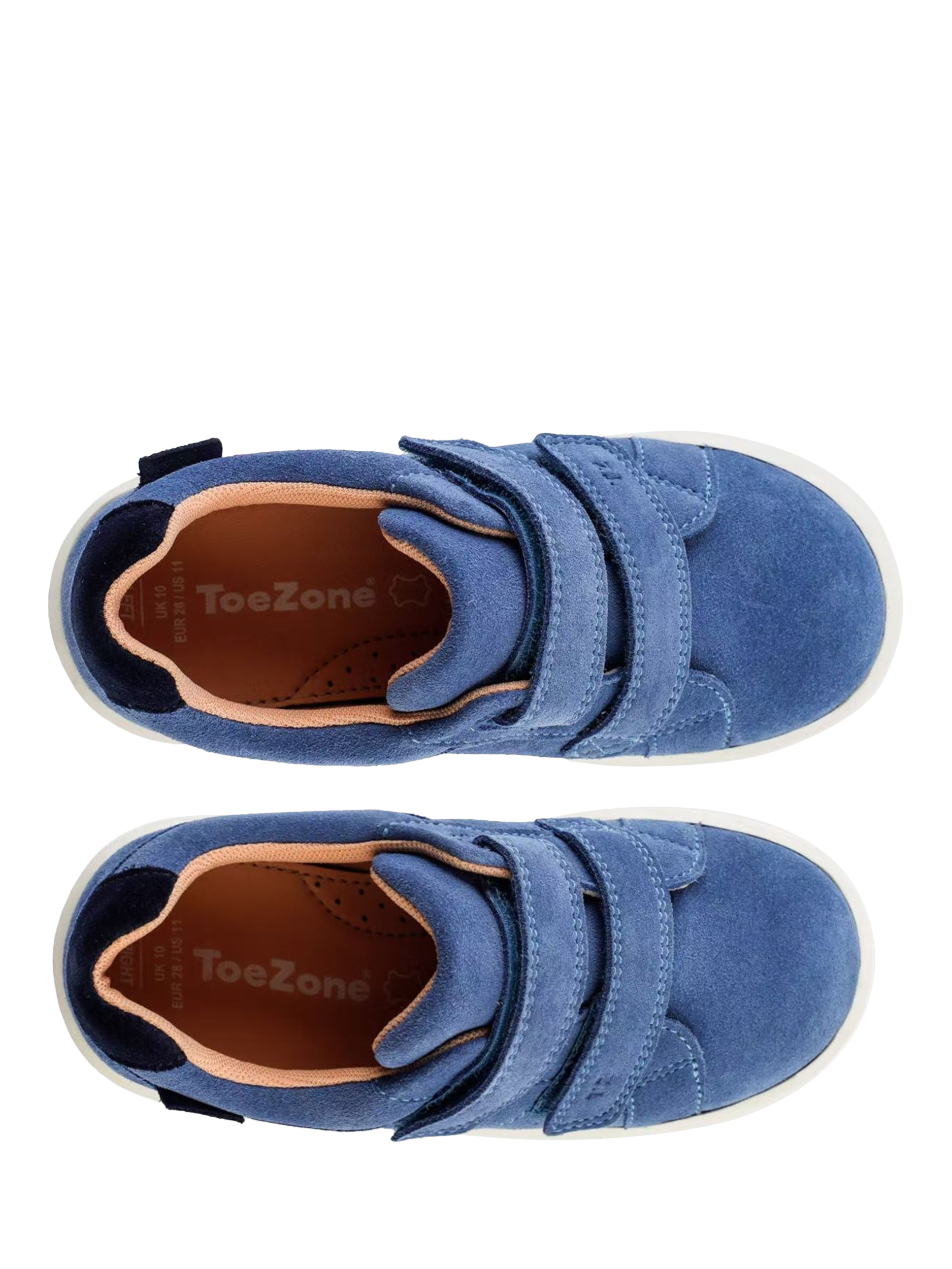 Product image 5 of 9, which shows ToeZone Kids' Eden Suede Trainers, Cobalt, 4 Jnr