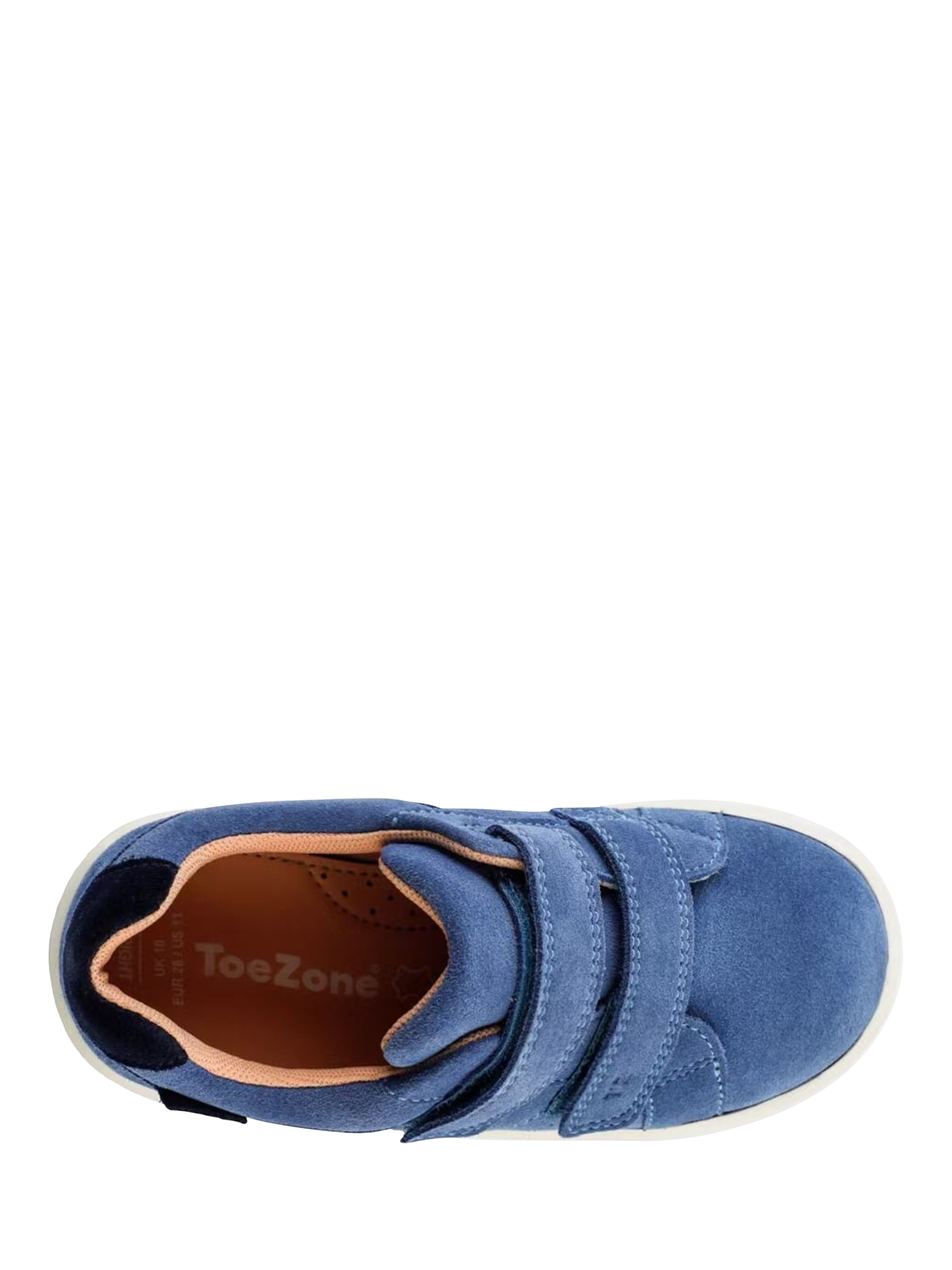 Product image 6 of 9, which shows ToeZone Kids' Eden Suede Trainers, Cobalt, 4 Jnr