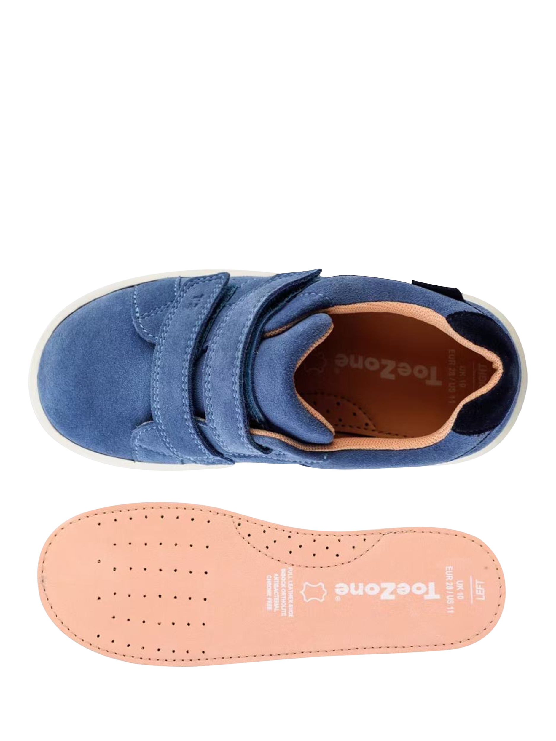 Product image 7 of 9, which shows ToeZone Kids' Eden Suede Trainers, Cobalt, 4 Jnr