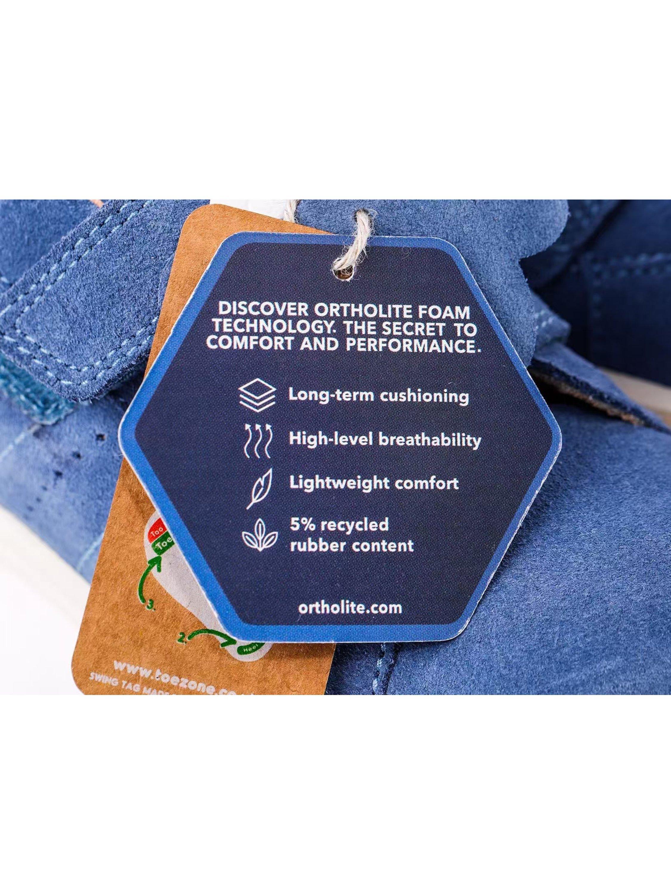 Product image 8 of 9, which shows ToeZone Kids' Eden Suede Trainers, Cobalt, 4 Jnr