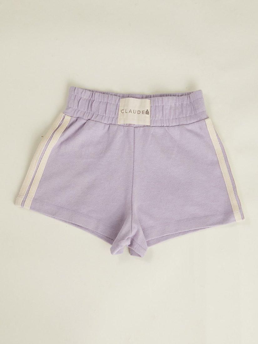 Product image 5 of 5, which shows Claude & Co Kids' Emmi Cotton Striped Shorts, Lilac, 6-12 months