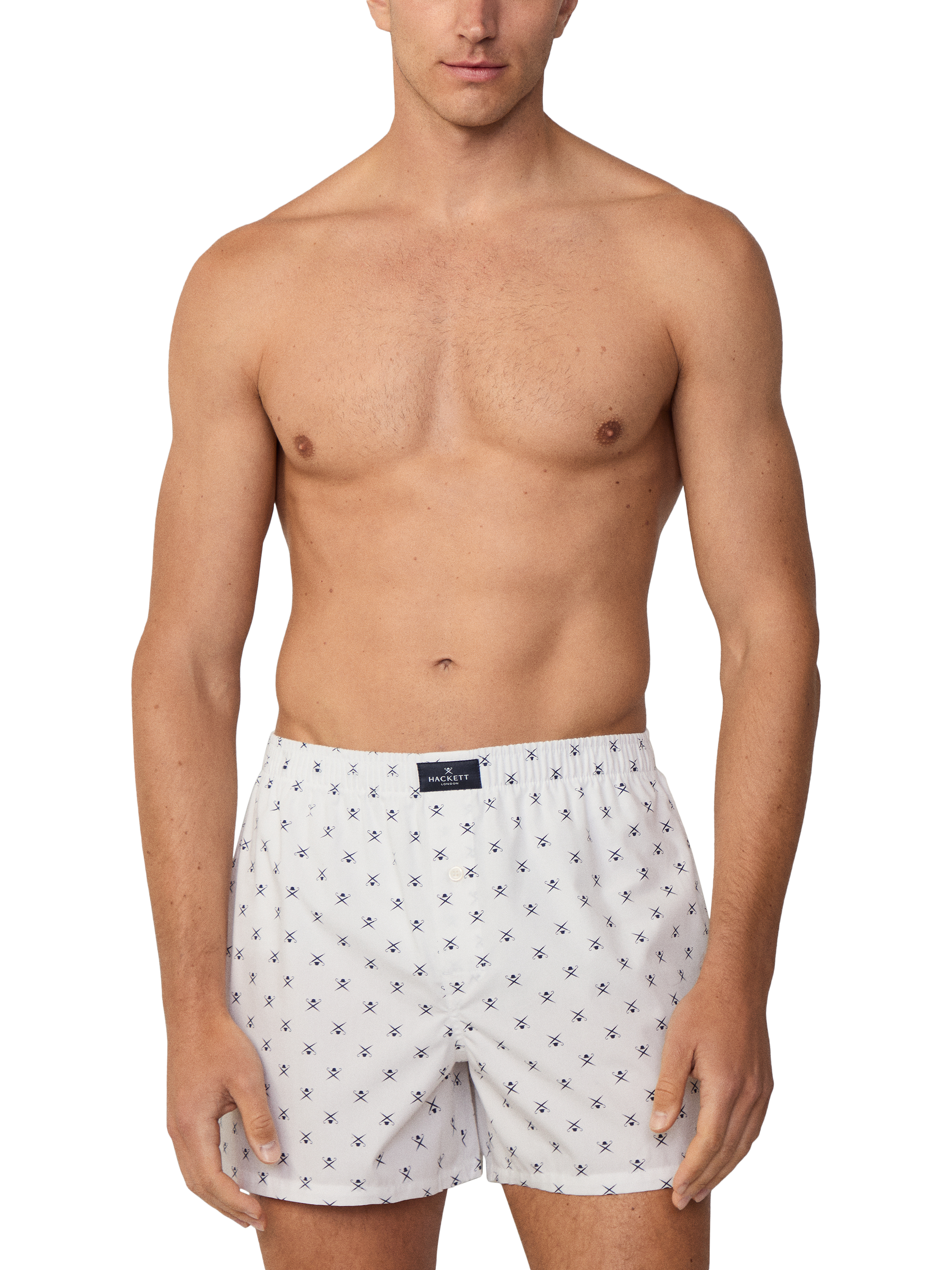 Product image 6 of 9, which shows Hackett London Cotton Woven Boxer Shorts, Pack of 2, White, XXL