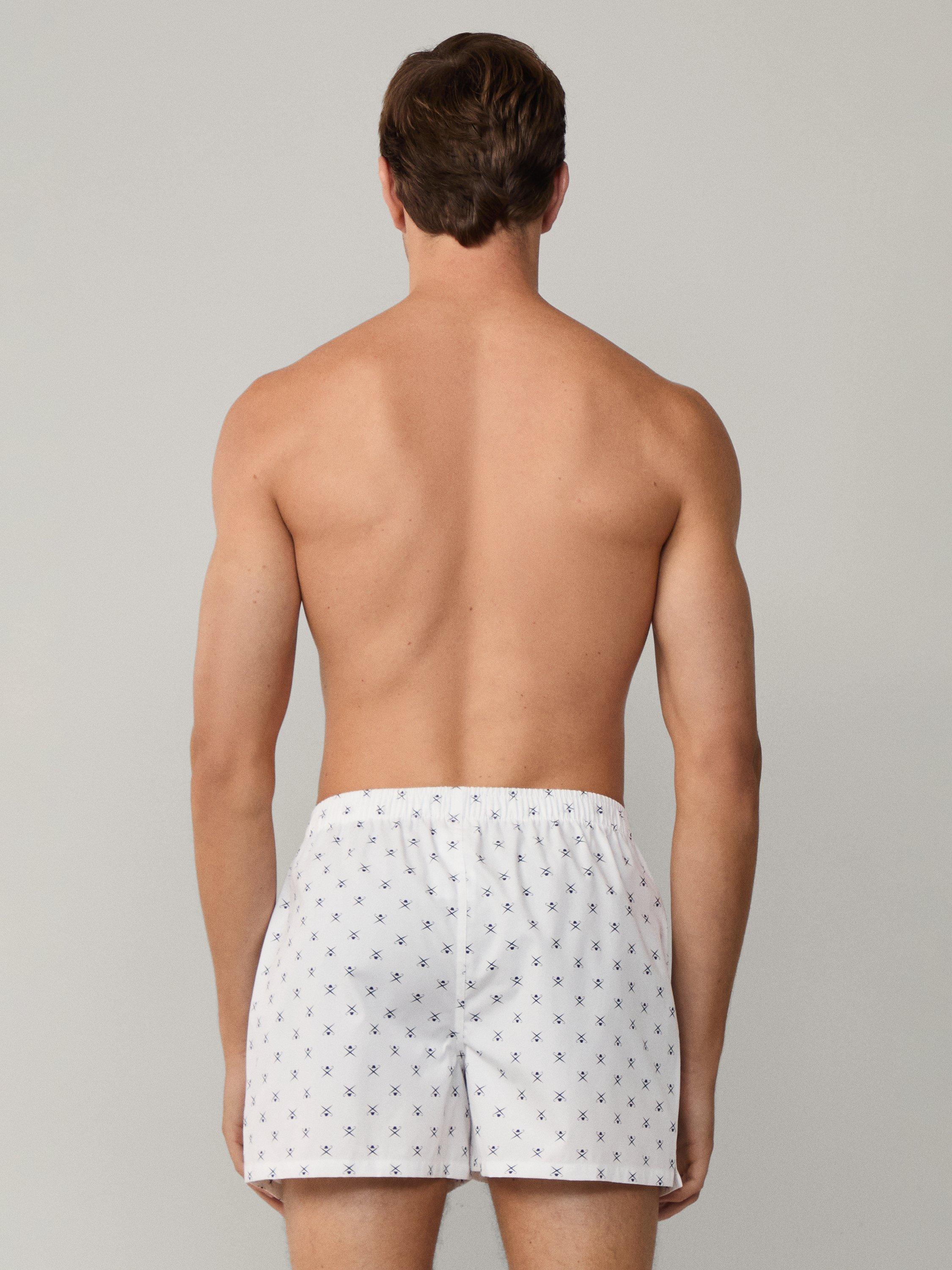 Product image 8 of 9, which shows Hackett London Cotton Woven Boxer Shorts, Pack of 2, White, XXL