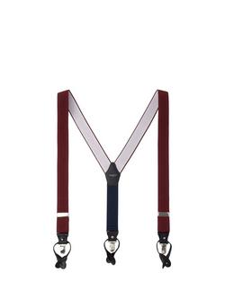 Hackett London Combi Braces, Burgundy Red, Burgundy Red