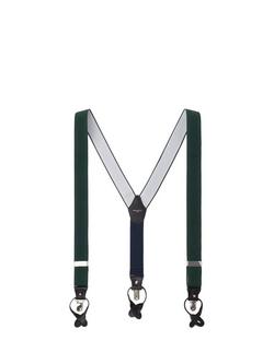 Hackett London Leather Trim Braces, Green, Green