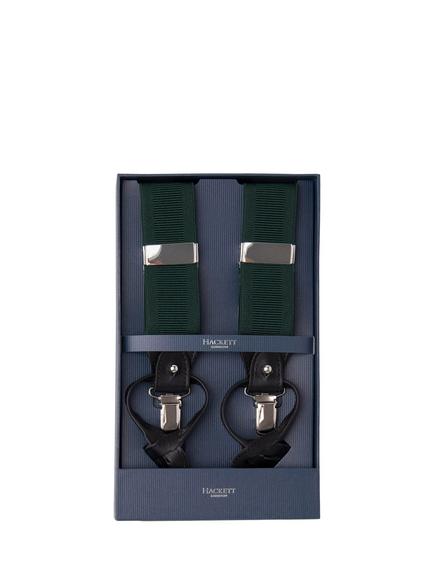 Hackett London Leather Trim Braces, Green - view 2, Green