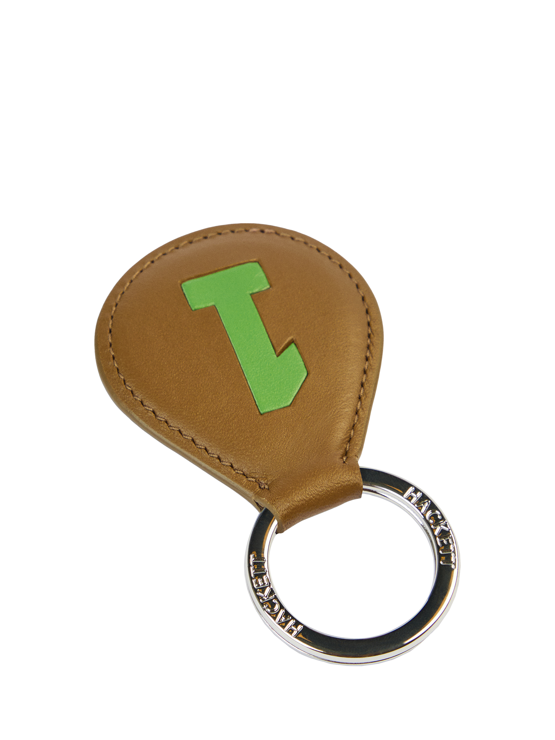 Product image 2 of 4, which shows Hackett London 1 Leather Keychain, Brown/Green