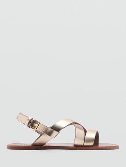 Mango Kids' Ariel Sandals, Gold, Gold