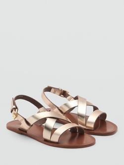 Mango Kids' Ariel Sandals, Gold - view 2, Gold