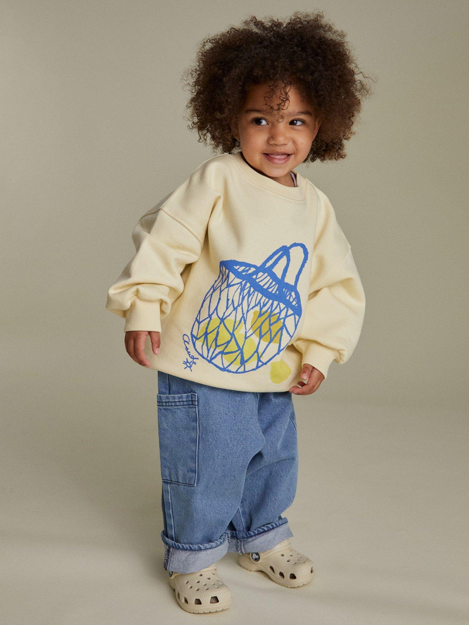 Product image 4 of 5, which shows Claude & Co Kids' Frances Cotton Lemon Print Sweatshirt, Lemon, 6-12 months