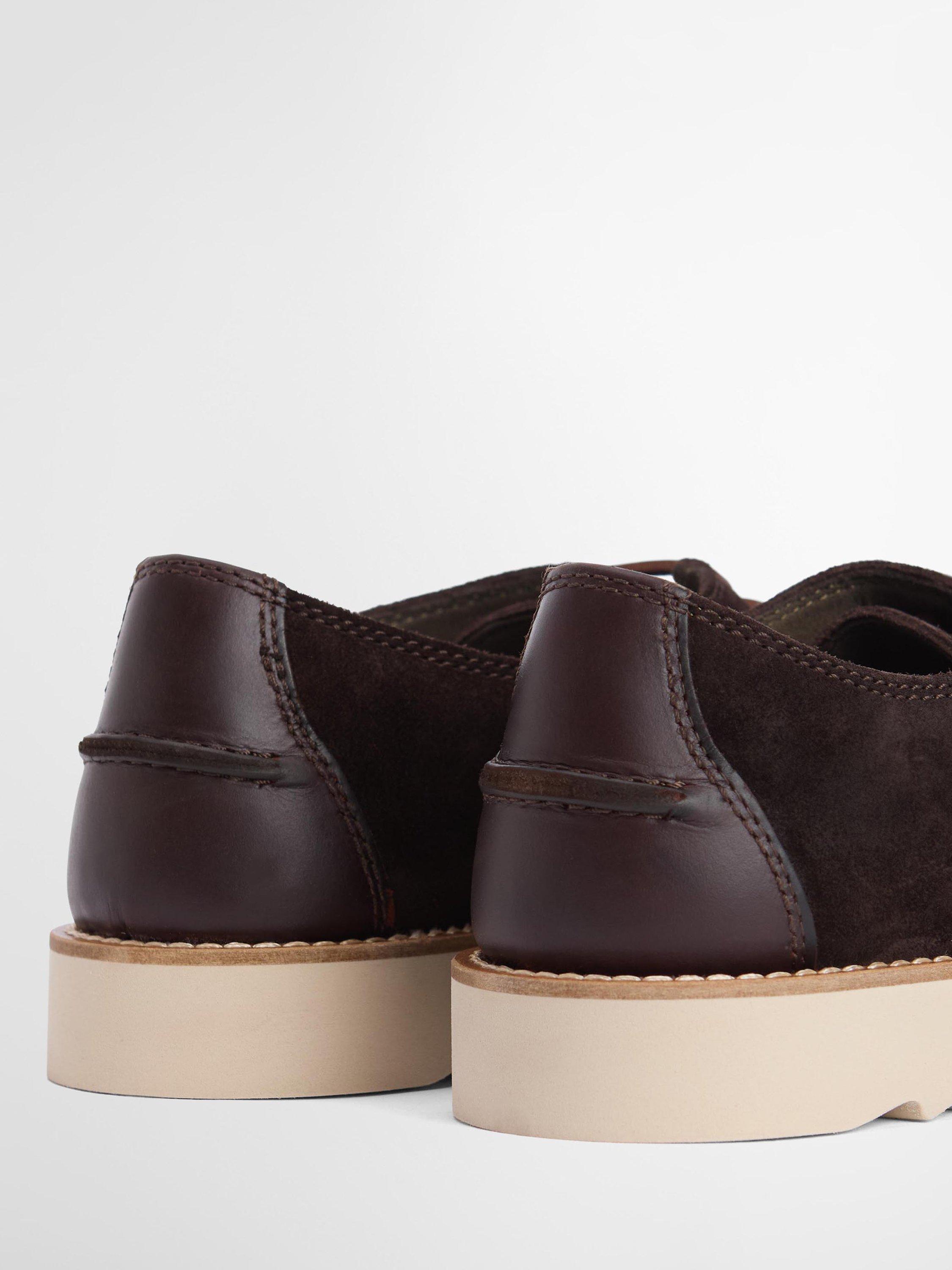 Product image 3 of 6, which shows Barbour Aydon Suede Derby Shoes, Dark Brown, 7
