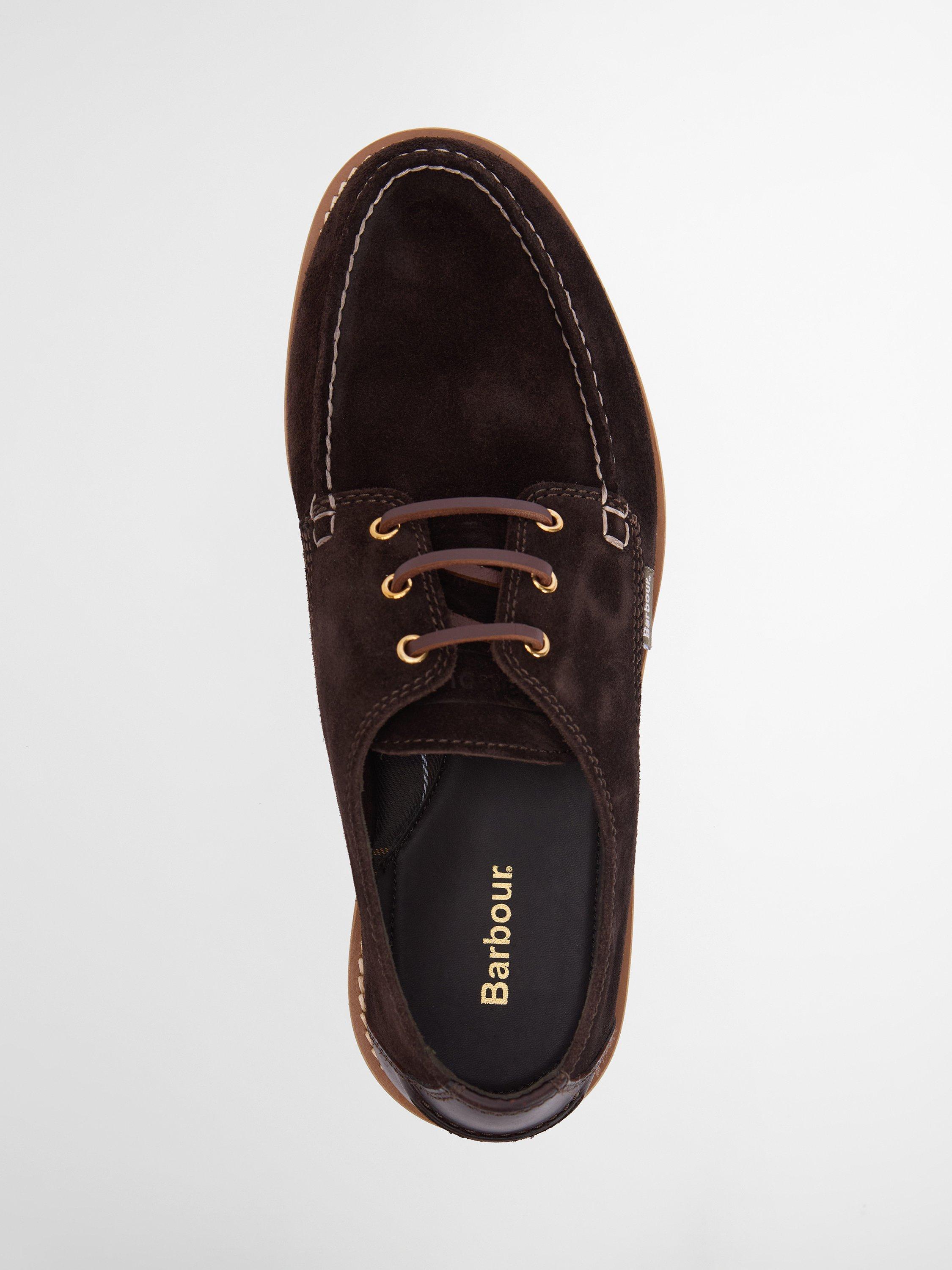 Product image 4 of 6, which shows Barbour Aydon Suede Derby Shoes, Dark Brown, 7
