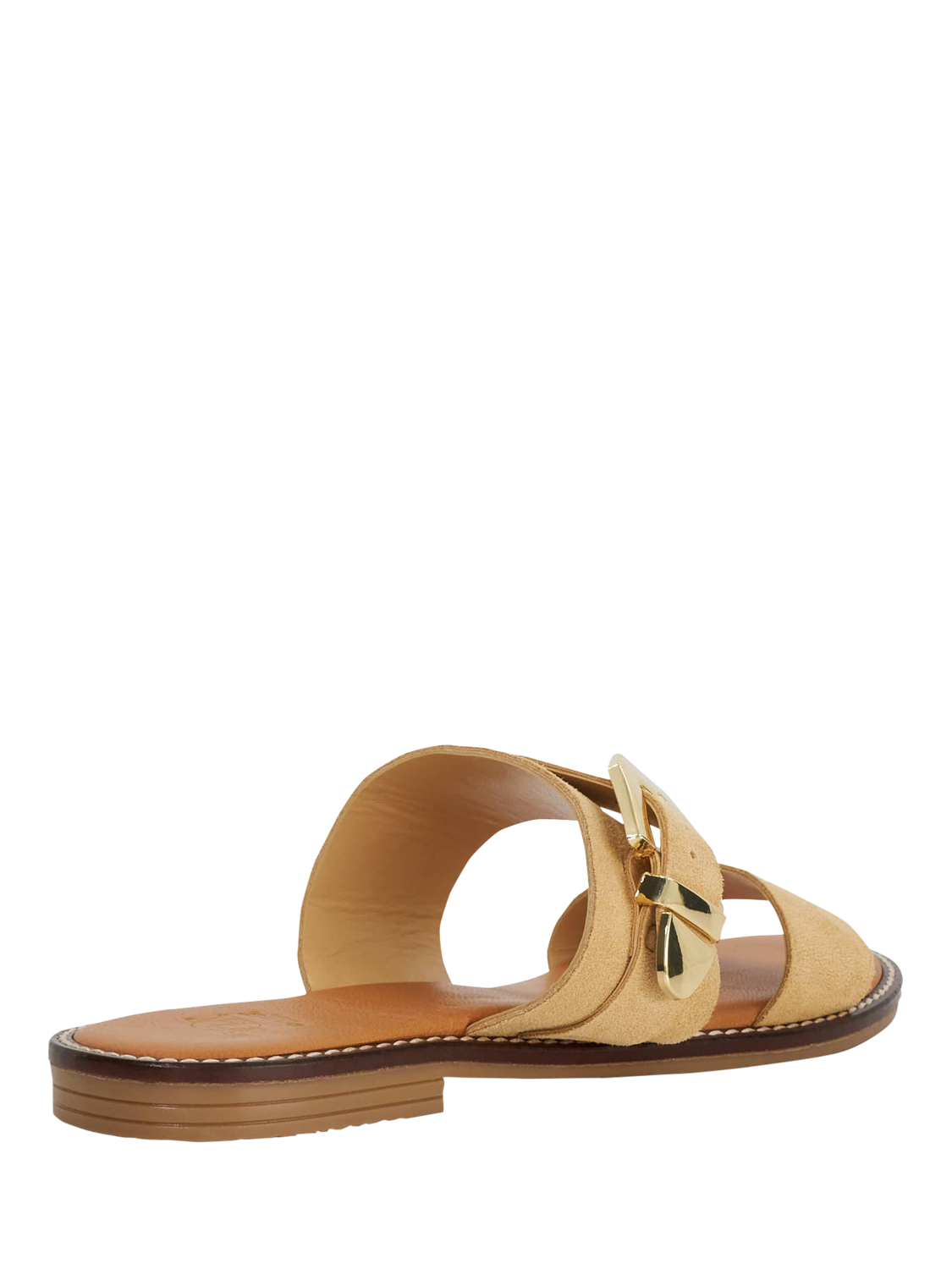 Product image 5 of 6, which shows Dune London Lawe Suede Strappy Footbed Sandals, Sand, EU36