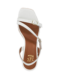 Dune London Jia Leather Strappy Heeled Sandals, White