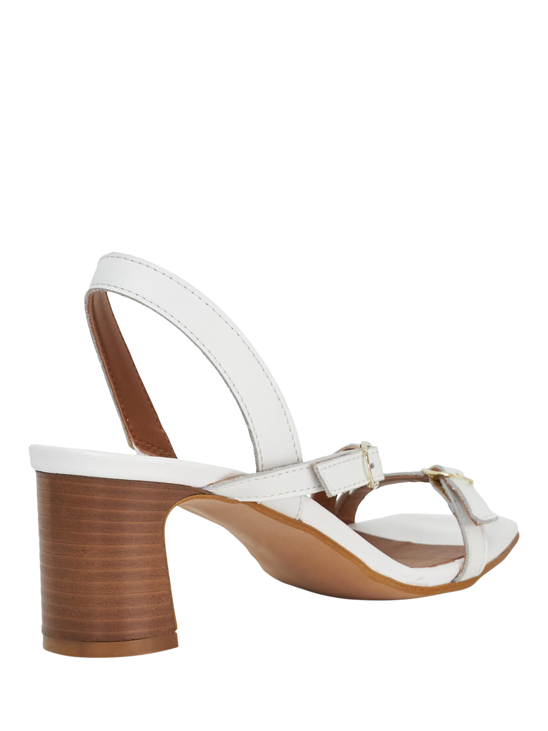 Product image 4 of 5, which shows Dune London Jia Leather Strappy Heeled Sandals, White, EU37