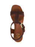 Dune London Jaynie Suede Block Heel Strappy Sandals, Brown