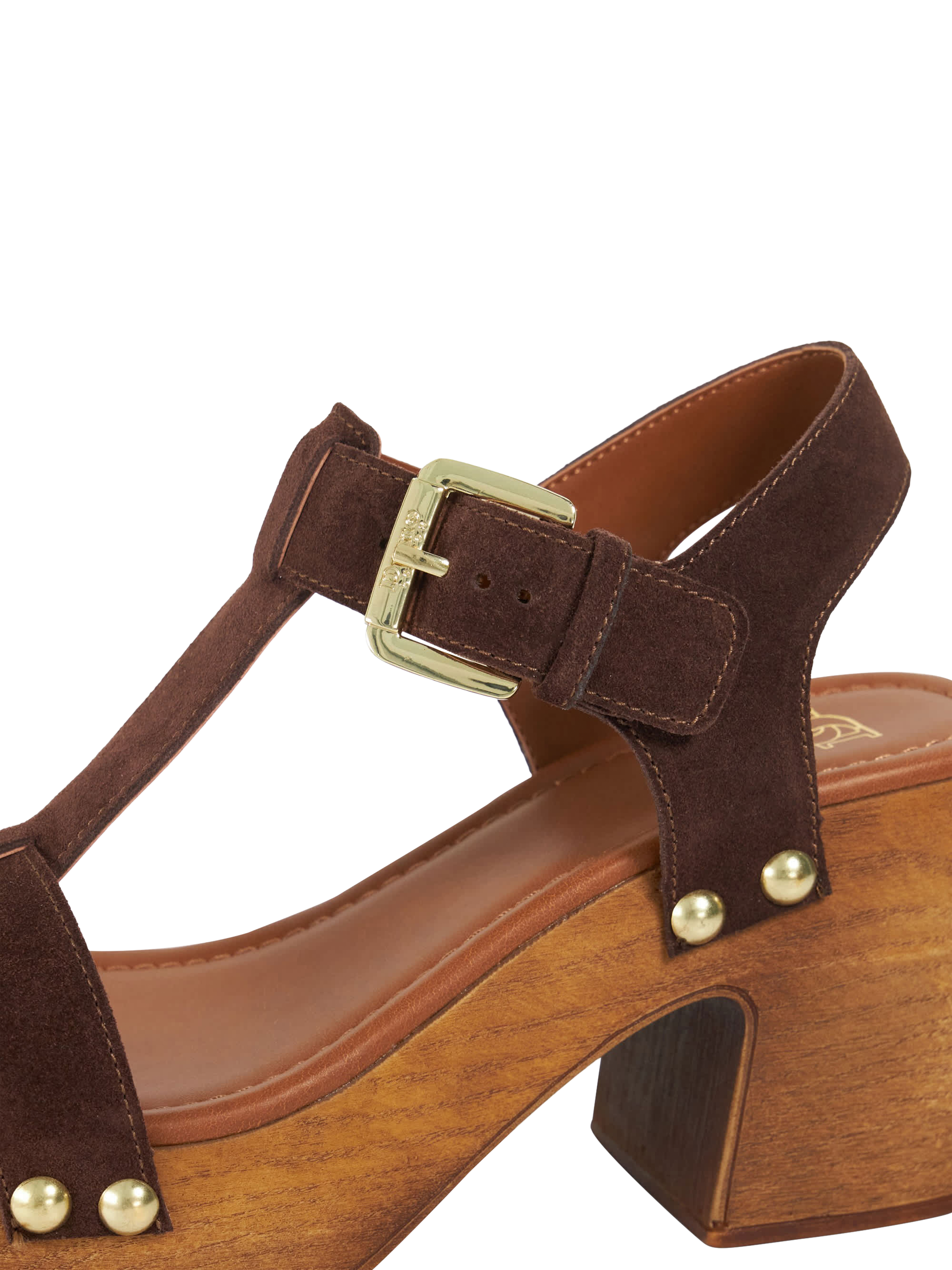 Product image 5 of 5, which shows Dune London Jaynie Suede Block Heel Strappy Sandals, Brown, EU36