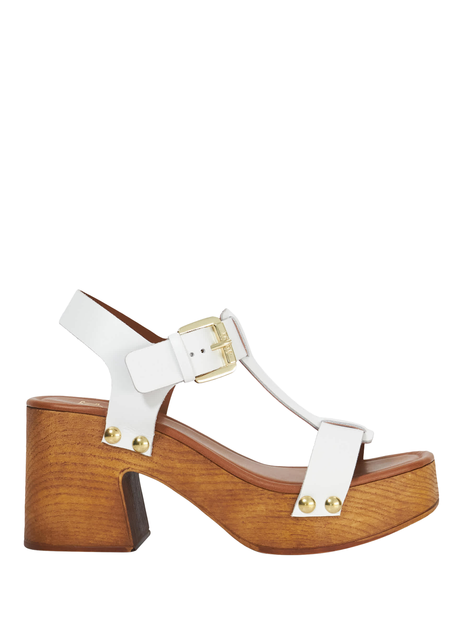 Dune London Jaynie Leather Block Heel Strappy Sandals, White