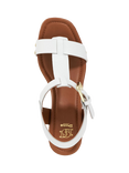 Dune London Jaynie Leather Block Heel Strappy Sandals, White
