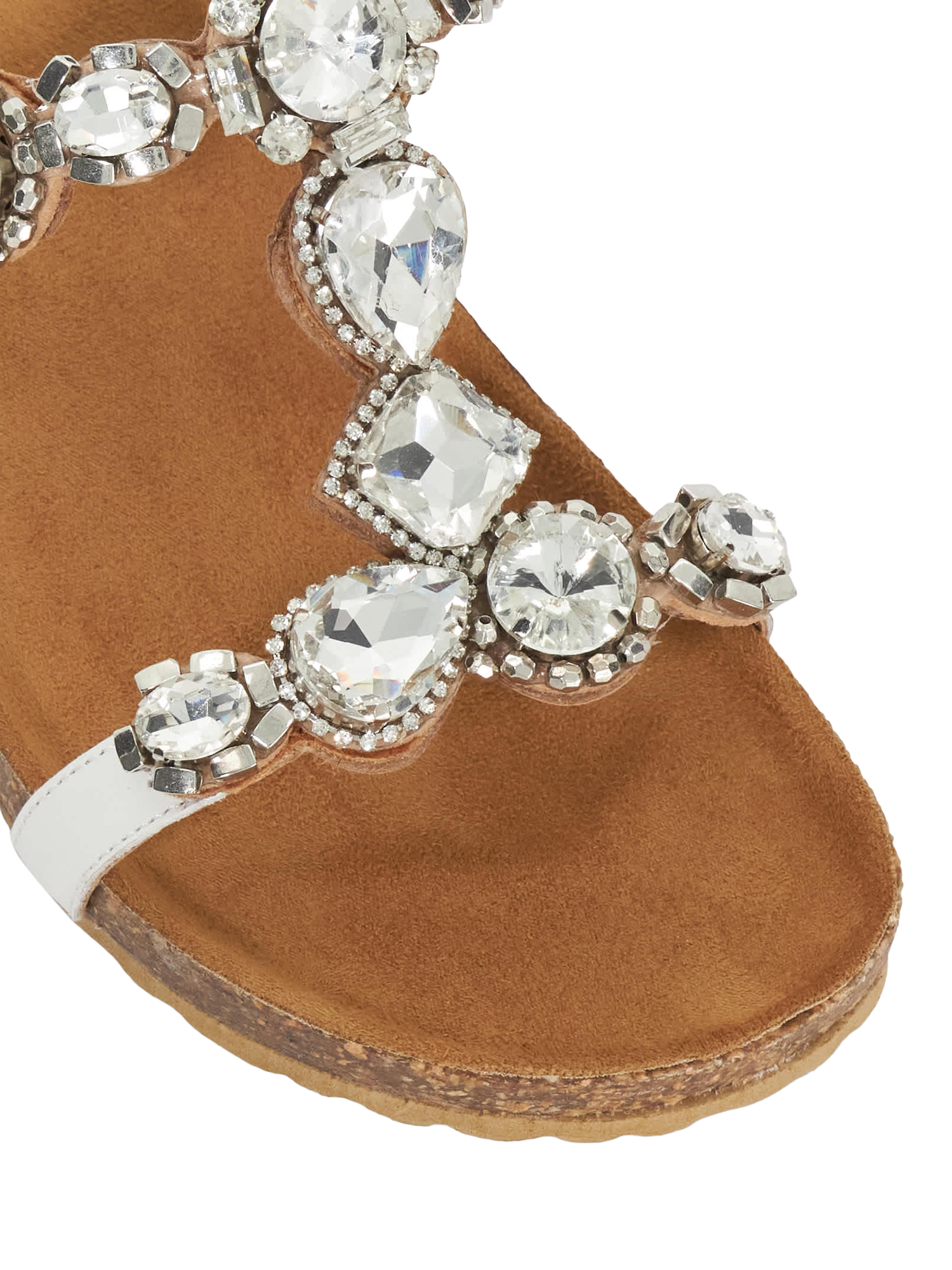 Product image 5 of 5, which shows Dune London Kristan Leather Embellished Wedge Heel Sandals, White, EU36