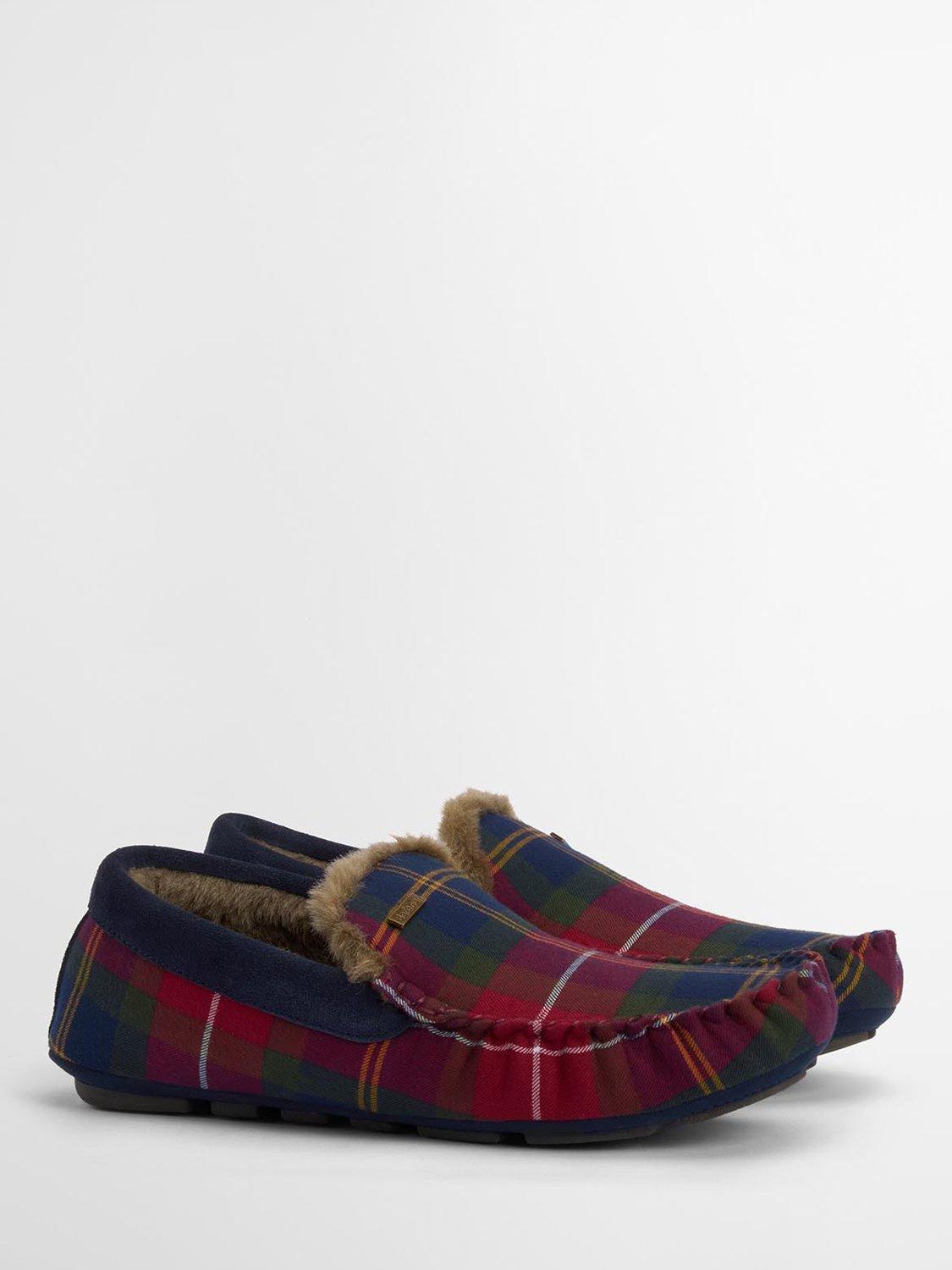 Product image 2 of 7, which shows Barbour Tartan Moccasin Slippers, Winterberry, 7
